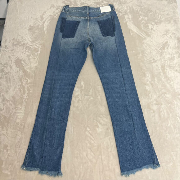 Revolve EB Denim Jeans Womens 26 Split Hem Button Fly Asymmetrical Retro USA NWT - Picture 11 of 14